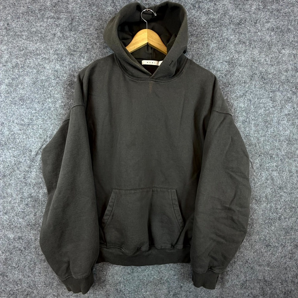 Mnml Hoodie Mens Medium Charcoal Gray Cotton Kangaroo Pocket Streetwear Grunge
